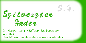 szilveszter hader business card